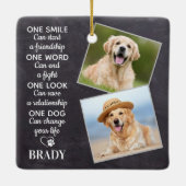 犬の恋人引用文キープサケパーソナライズされたペットの写真 セラミックオーナメント (裏面)