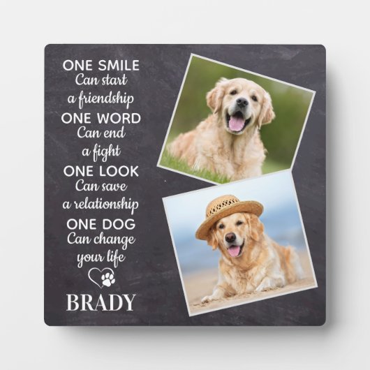 犬の恋人引用文キープサケパーソナライズされたペットの写真 フォトプラーク (正面)
