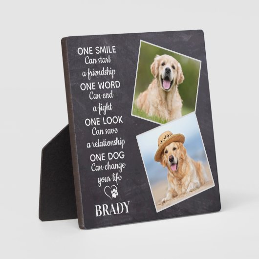 犬の恋人引用文キープサケパーソナライズされたペットの写真 フォトプラーク (正面)
