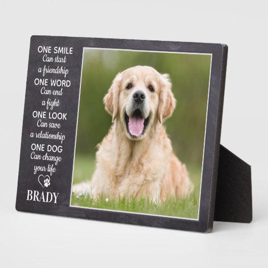 犬の恋人引用文キープサケパーソナライズされたペットの写真 フォトプラーク (側面)