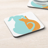 犬の恋人懸命プラスチックのコースター コースター (左側)