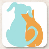 犬の恋人懸命プラスチックのコースター コースター (正面)