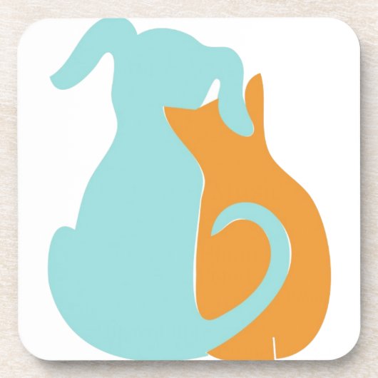 犬の恋人懸命プラスチックのコースター コースター (正面)