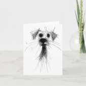 犬の恋人抽象芸術スクライブルアートかわいい子犬の子犬 カード (正面)