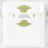 犬の恋人数々の色のポープリント住所 シール (バッグ)