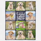 犬の恋人最高の友人カスタム11ペットフォトコラージュ フリースブランケット (正面)