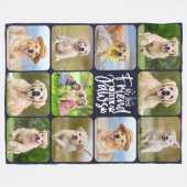 犬の恋人最高の友人カスタム11ペットフォトコラージュ フリースブランケット (正面(横))