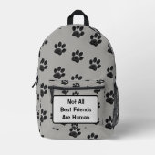 犬の恋人最高の友達の子犬のポープリント プリントバックパック (正面)