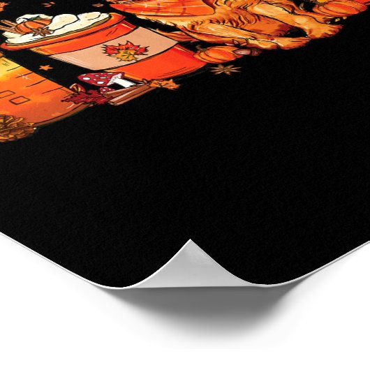 犬の恋人秋コーヒーカボキンスパイスラテアイドオート ポスター (角)