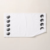 犬の恋人陰陽ハートとポープリント バスタオルセット (ハンドタオル)