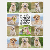 犬の恋人11写真コラージュの友最高の人が手を持つ フリースブランケット (正面)