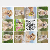 犬の恋人11写真コラージュの友最高の人が手を持つ フリースブランケット (正面(横))