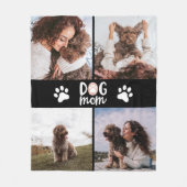 犬の恋人4つの写真犬ママ フリースブランケット (正面)
