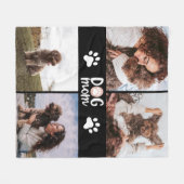 犬の恋人4つの写真犬ママ フリースブランケット (正面(横))