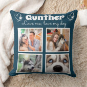 犬の恋人4枚の写真のコラージュカスタマイズ。 クッション (ブランケット)