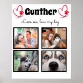 犬の恋人4枚の写真のコラージュカスタマイズ。 ポスター (正面)