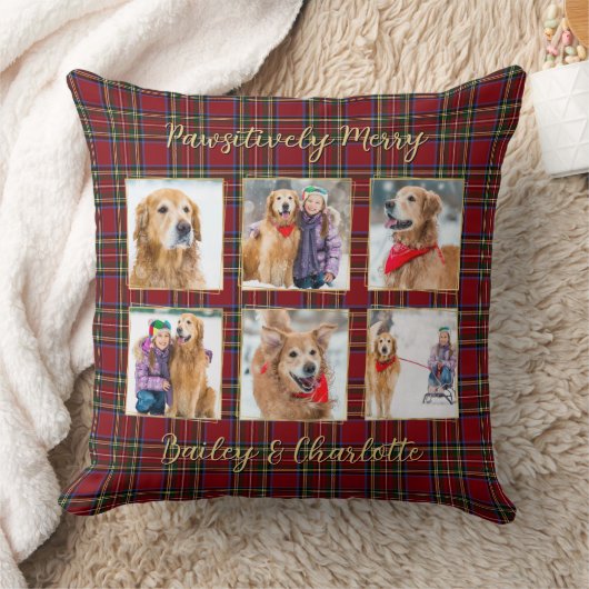 犬の恋人6写真のプレパーソナライズされたイドのクリスマス クッション (ブランケット)