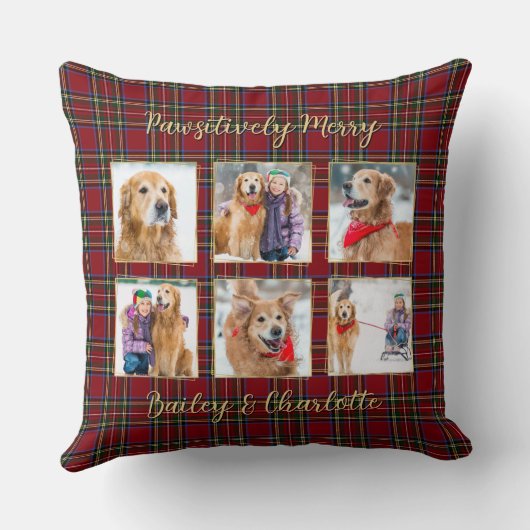 犬の恋人6写真のプレパーソナライズされたイドのクリスマス クッション (裏面)