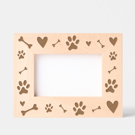 犬の恋人 – ペット犬の骨と手 レーザー彫刻フレーム (正面)