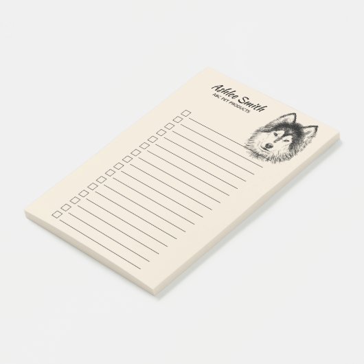 犬の恋人 – Husky 2 - To Do List Post-It Notes ポストイット (アングル)