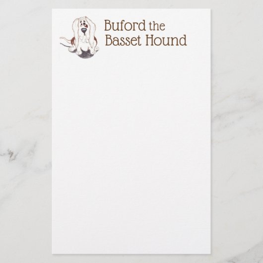 犬の恋人Bufordバセットハウンドの文房具 便箋 (正面)