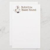 犬の恋人Bufordバセットハウンドの文房具 便箋 (正面/裏面)