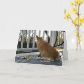 犬の悔やみや弔慰カード カード (黄色い花)