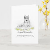 犬の悔やみや弔慰カード-ジャーマン・シェパードの悔やみや弔慰 カード (黄色い花)