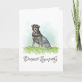 犬の悔やみや弔慰カード-ロットワイラー犬の悔やみや弔慰 カード (正面)