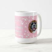 犬の悔やみや弔慰メモリアルあなたの写真ポープリントピンク コーヒーマグカップ (正面右)