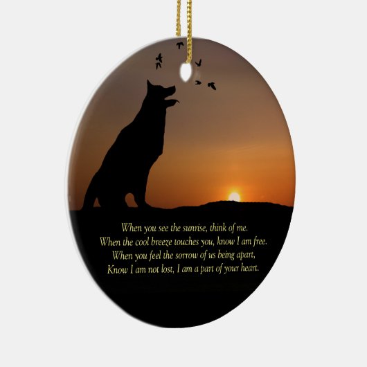 犬の悔やみや弔慰メモリアル名 セラミックオーナメント (右)