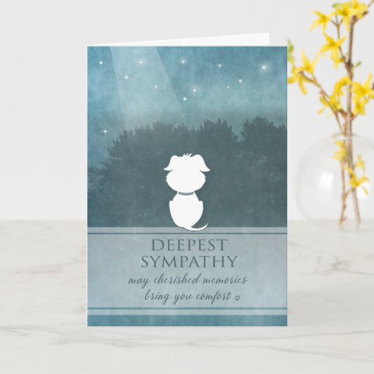 犬の悔やみや弔慰大切な思い出 – 説明を参照 カード (黄色い花)