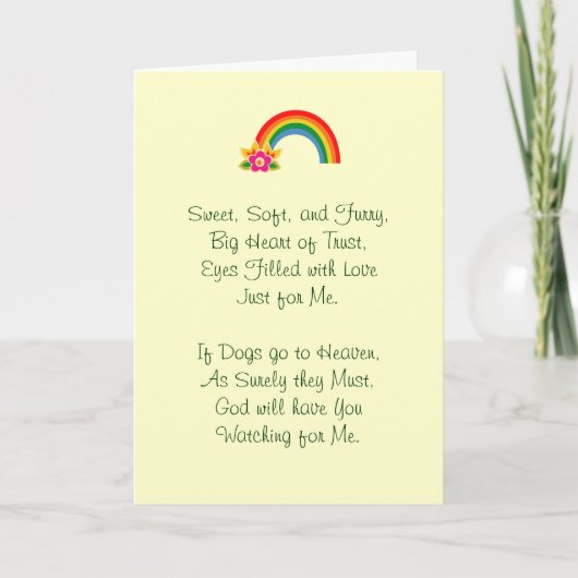 犬の悔やみや弔慰 カード (正面)