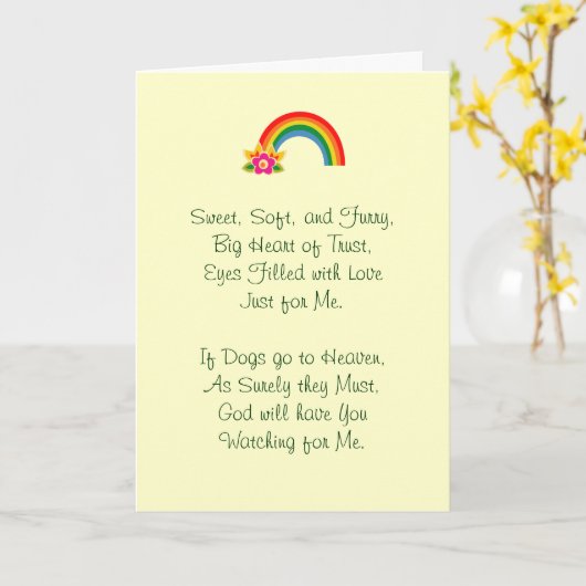 犬の悔やみや弔慰 カード (黄色い花)