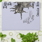 犬の悪魔ヴィンテージおもしろいかわいい キッチンタオル (折り畳み)