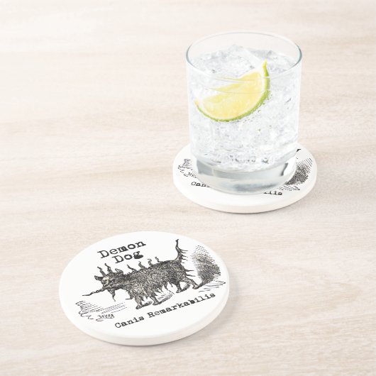 犬の悪魔ヴィンテージおもしろいかわいい コースター (側面)