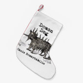 犬の悪魔ヴィンテージおもしろいかわいい スモールクリスマスストッキング (正面 (吊り時))