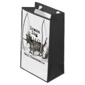 犬の悪魔ヴィンテージおもしろいかわいい スモールペーパーバッグ (裏面アングル)