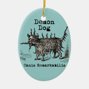 犬の悪魔ヴィンテージおもしろいかわいい セラミックオーナメント