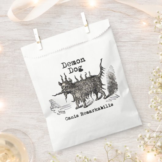 犬の悪魔ヴィンテージおもしろいかわいい フェイバーバッグ (クリップ留めされた状態)