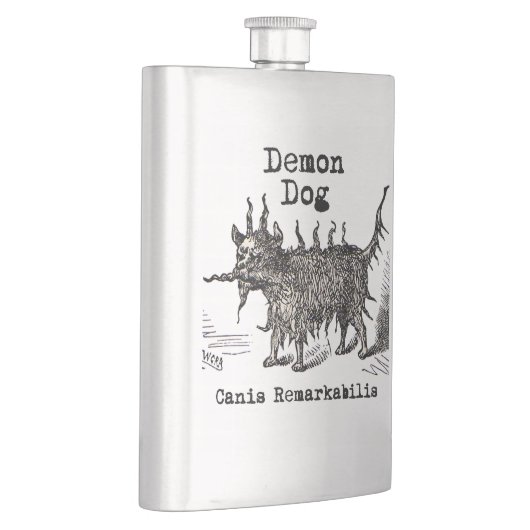 犬の悪魔ヴィンテージおもしろいかわいい フラスク (右)