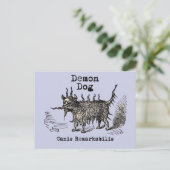 犬の悪魔ヴィンテージおもしろいかわいい ポストカード (スタンド正面)