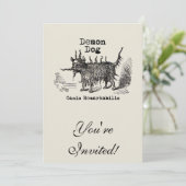 犬の悪魔ヴィンテージおもしろいかわいい 招待状 (スタンド正面)