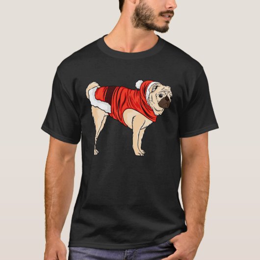 犬の愛かわいいピットブルハット醜いクリスマ Tシャツ (正面)