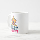 犬の愛がパワーをくれる誕生日イラスト コーヒーマグカップ (正面左)