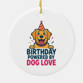 犬の愛がパワーをくれる誕生日イラスト セラミックオーナメント (裏面)