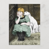 犬の愛する女ビクトリアンの絵画子 ポストカード (正面)