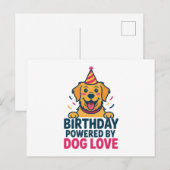 犬の愛で彩る誕生日イラスト ポストカード (正面/裏面)