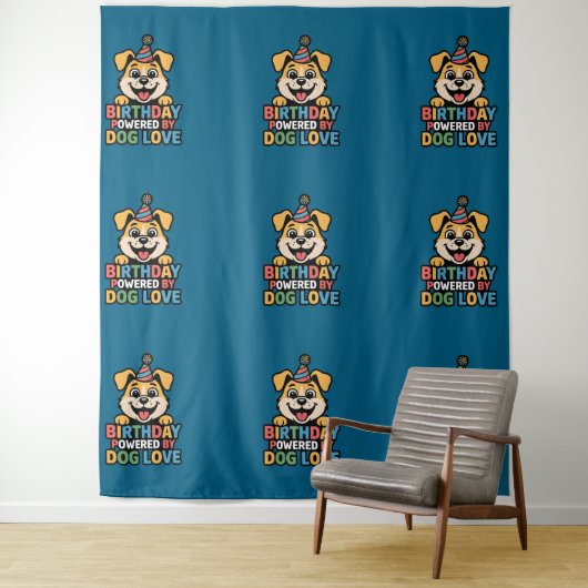犬の愛で彩る誕生日 タペストリー (インサイチュ)