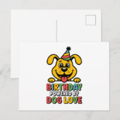 犬の愛で彩る誕生日 ポストカード (正面/裏面)